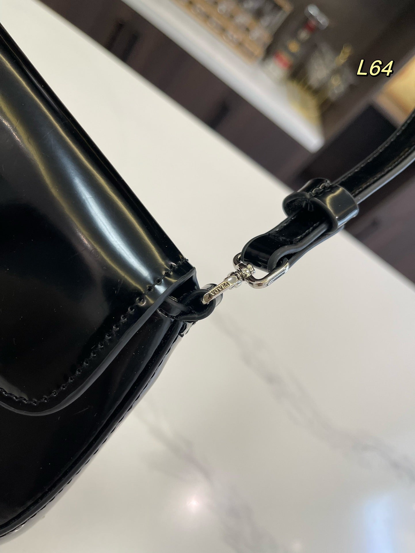 PRA 25 CLEO FLAP SHOULDER BAG IN BLACK BRUSHED LEATHER mysite