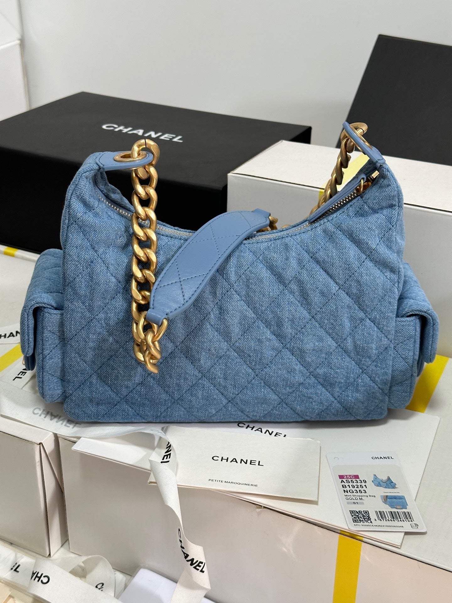 CC 25C Hobo 31cm Baby Blue Demin Gold Hardware 243565 mysite