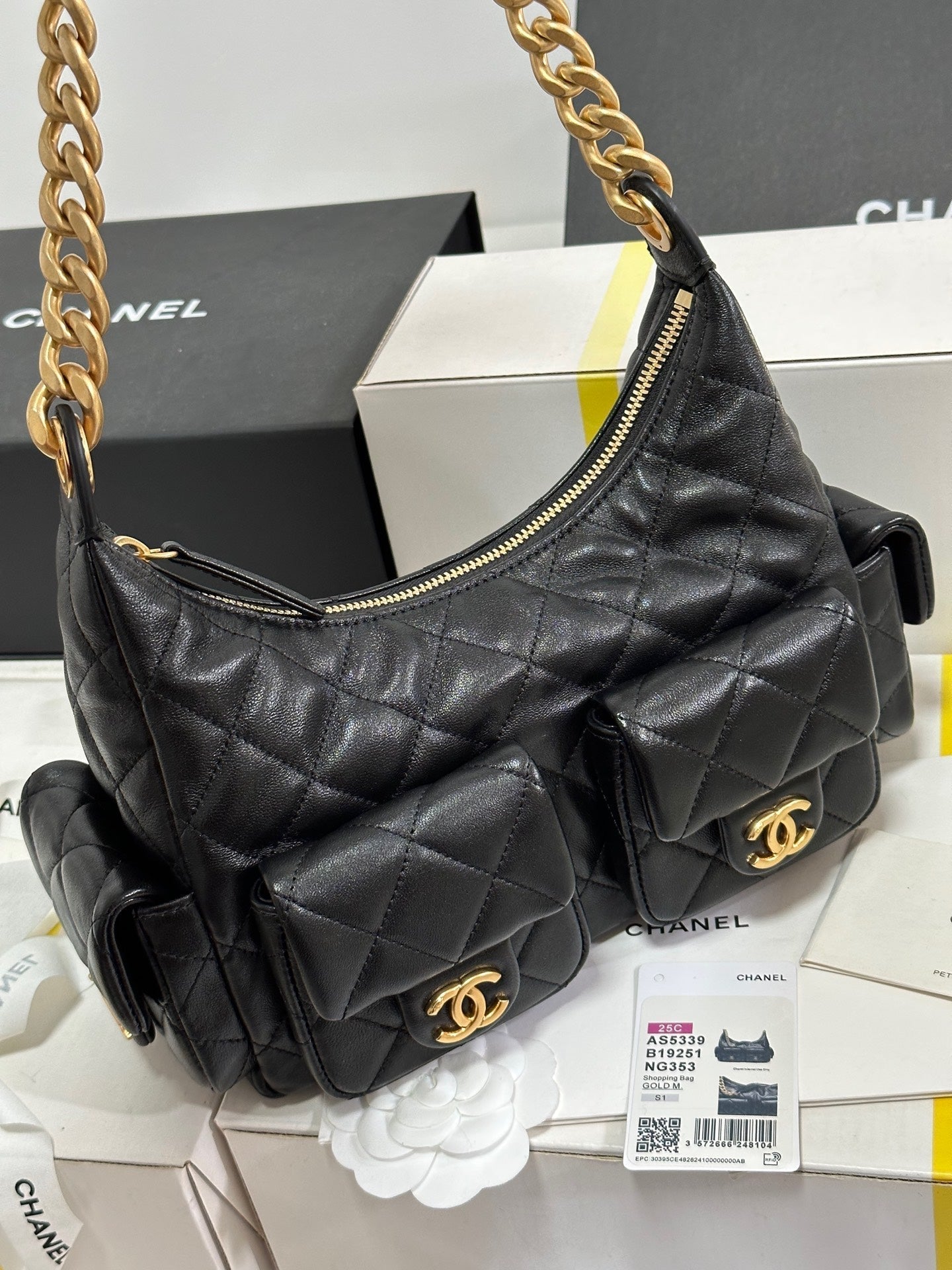 CC 25C Hobo 31cm Black Lambskin Gold Hardware 243540 mysite