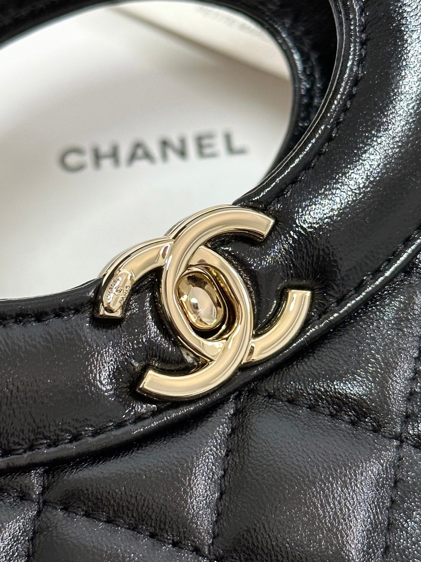 CC 25P Mini 31 Bag Black Waxed Sheepskin Gold Hardware 243582 mysite