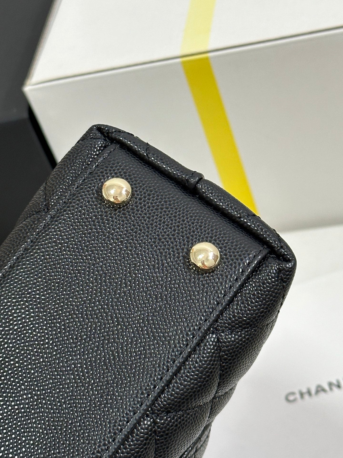 CC Coco Handle Flap Bag 24 Black Quilted Caviar Light Gold Hardware 243475 mysite