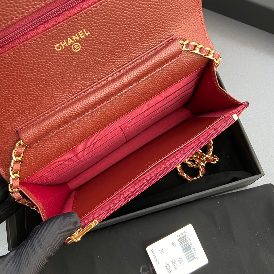 CC Woc 20cm Red Grained Calfskin Gold Hardware mysite