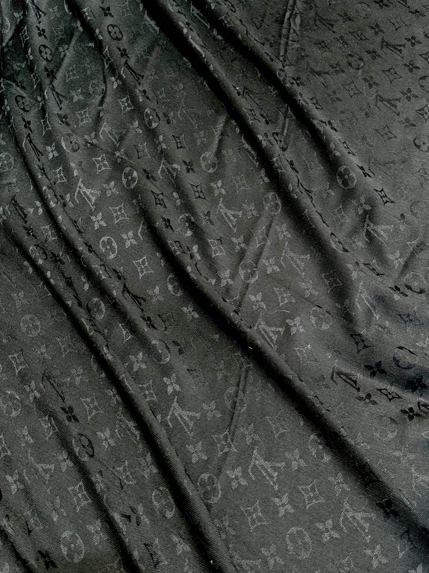 EVERMORE SCARF 140 CM IN BLACK SILK AND WOOL 393156 mysite