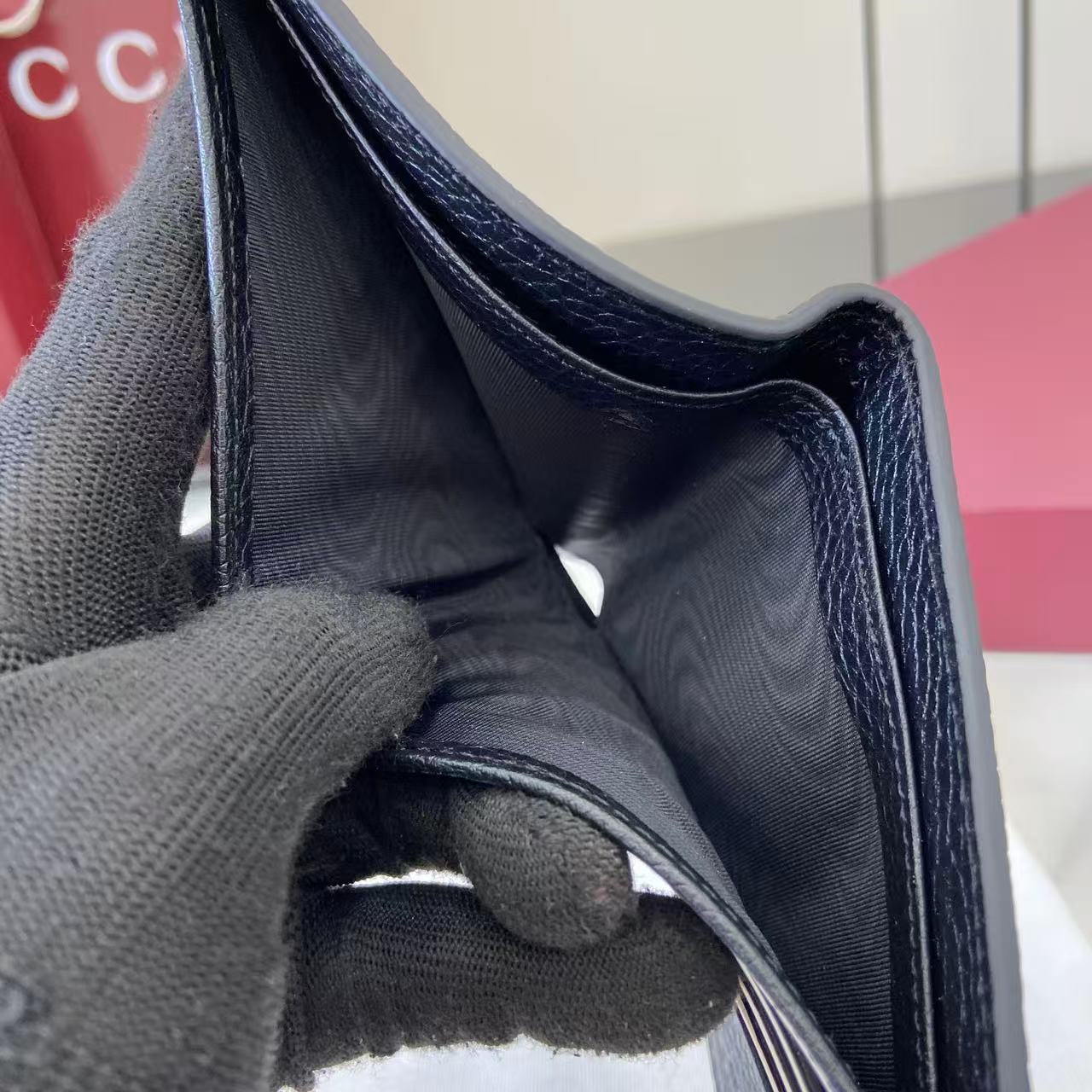 Gucci 25 Wallet 11cm Black Grained Cowhide 290506 mysite