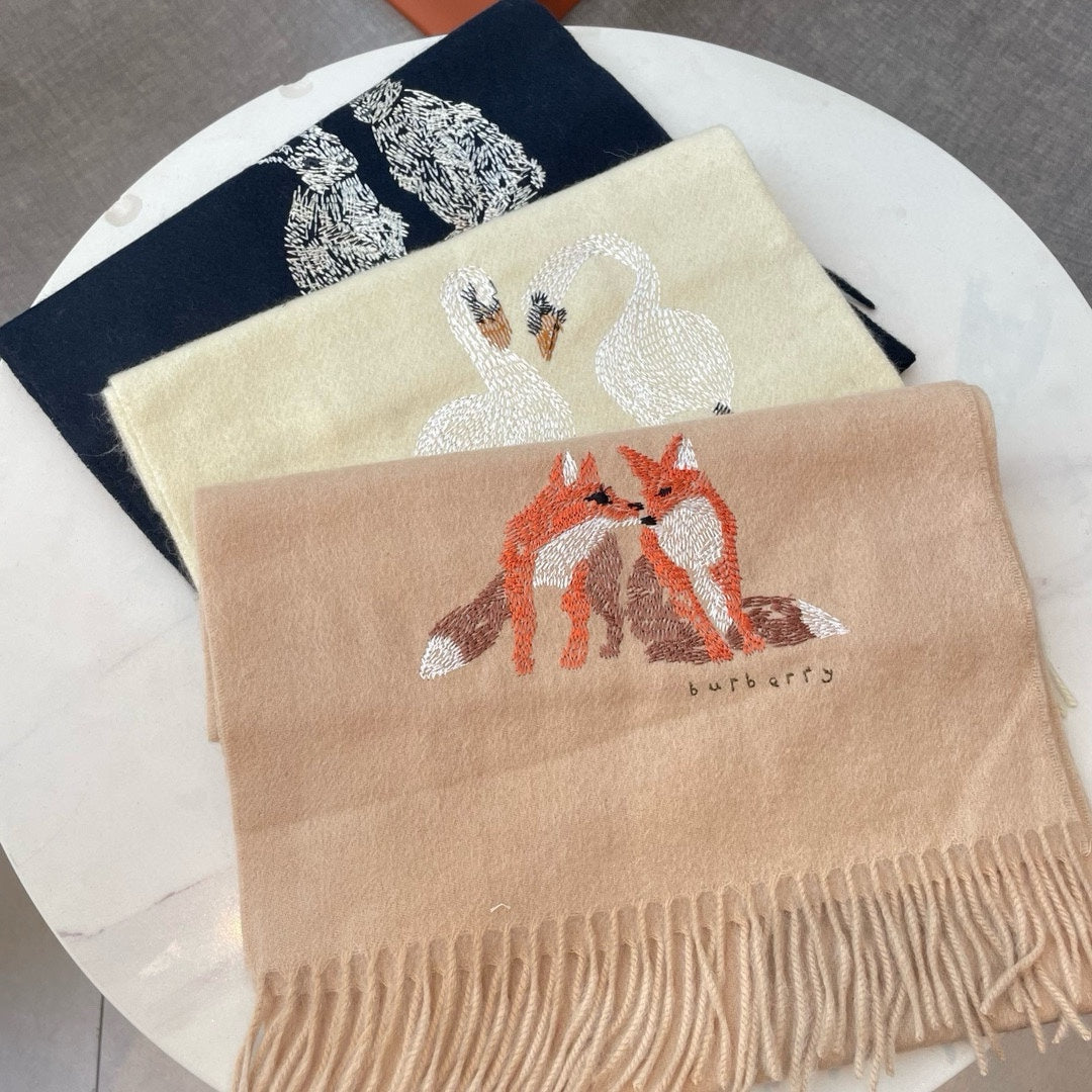 HARE WOOL CASHMERE SCARF 180 CM BLACK 394452 mysite