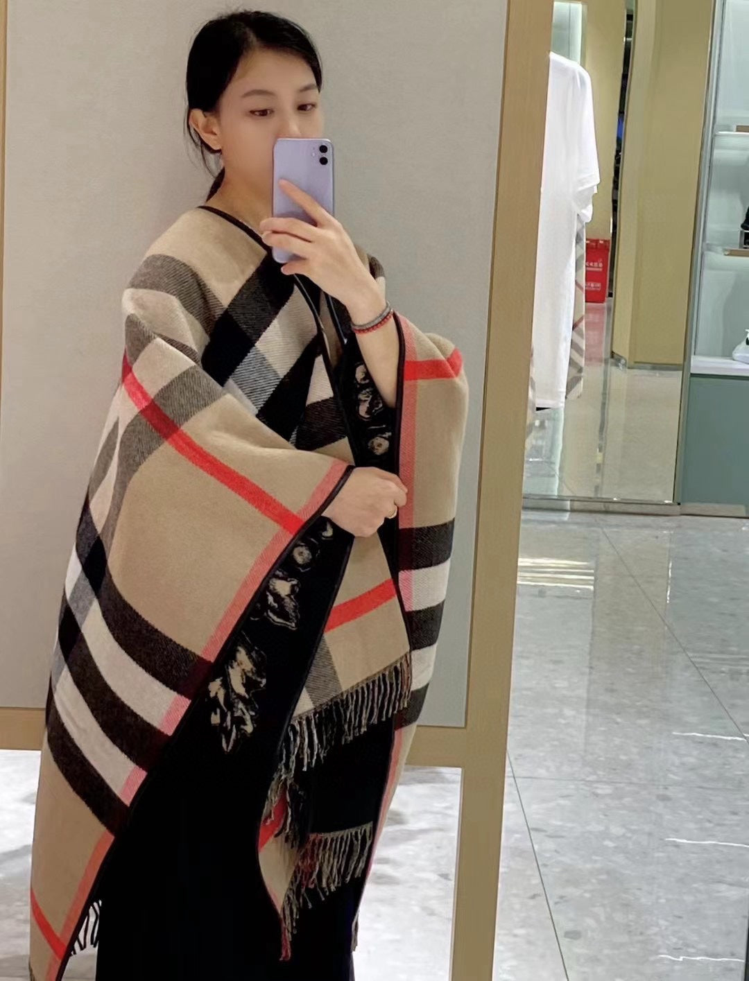 EQUESTRIAN KNIGHT WOOL CAPE 140 CM BEIGE MIX BLACK 403739 mysite