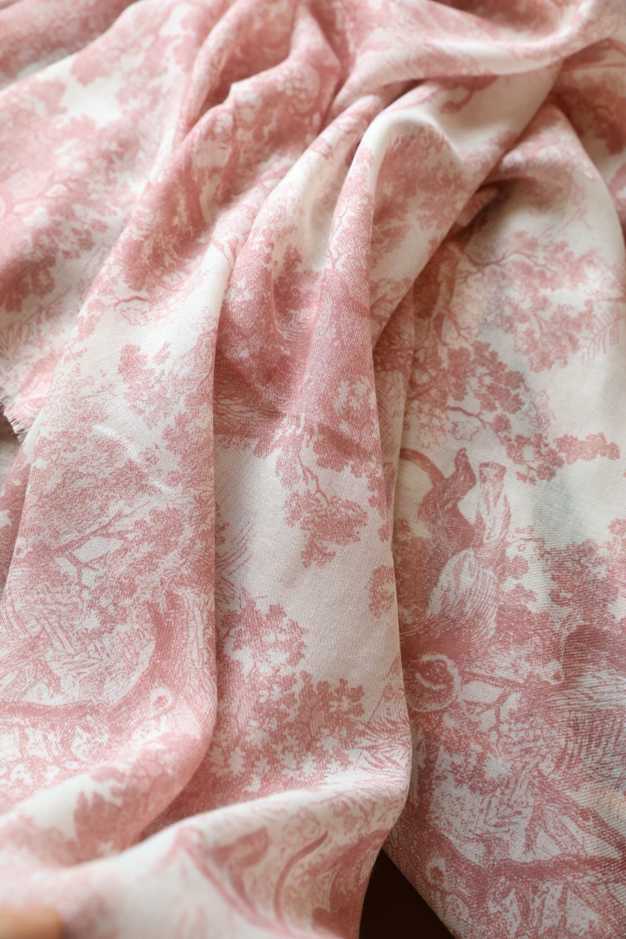 SCARF 180 CM IN LIGHT PINK SILK AND CASHMERE 418264 mysite