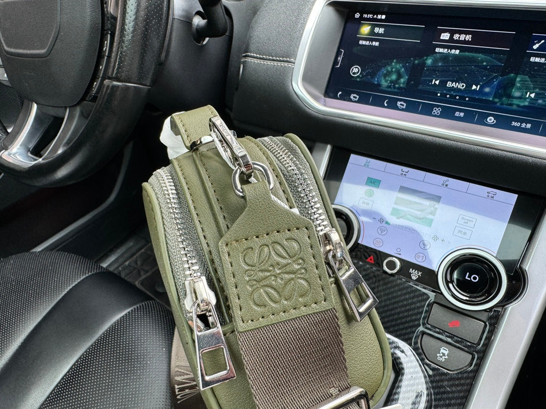 LOE MINI 18 CAMERA CROSS BODY BAG IN OLIVE GREEN CALFSKIN mysite
