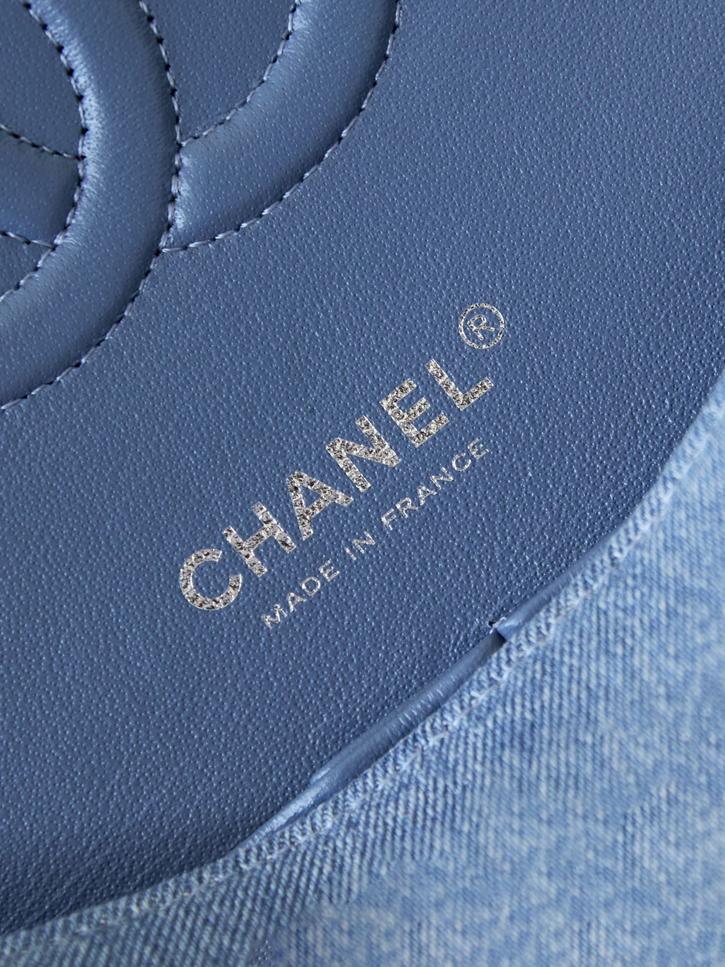 CC 24K Flap Bag 25cm Blue Denim Silver Hardware mysite