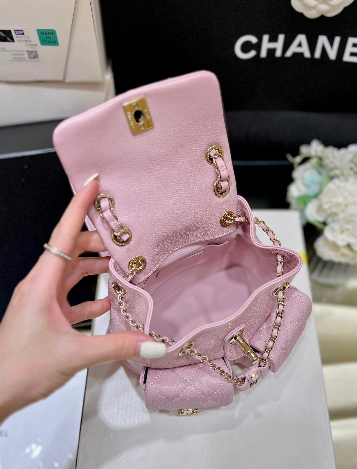 24a duma backpack pink caviar leather light gold hardware mysite