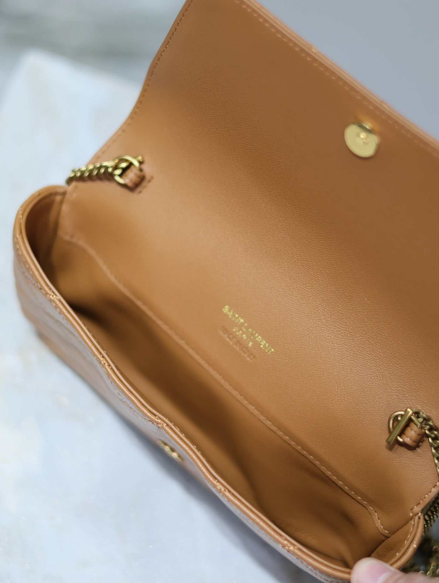 Prada Gaby Phone Bag 19cm Light Brown Quilted Leather GHW mysite