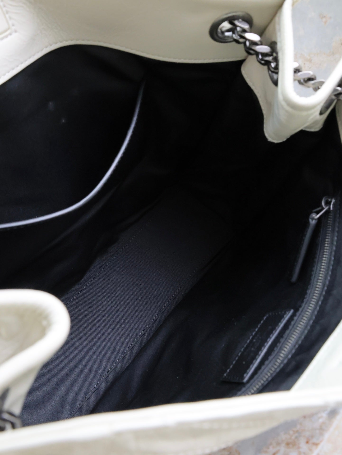 NIKI SHOPPING BAG 33 IN WHITE CRUMPLED CALFSKIN mysite