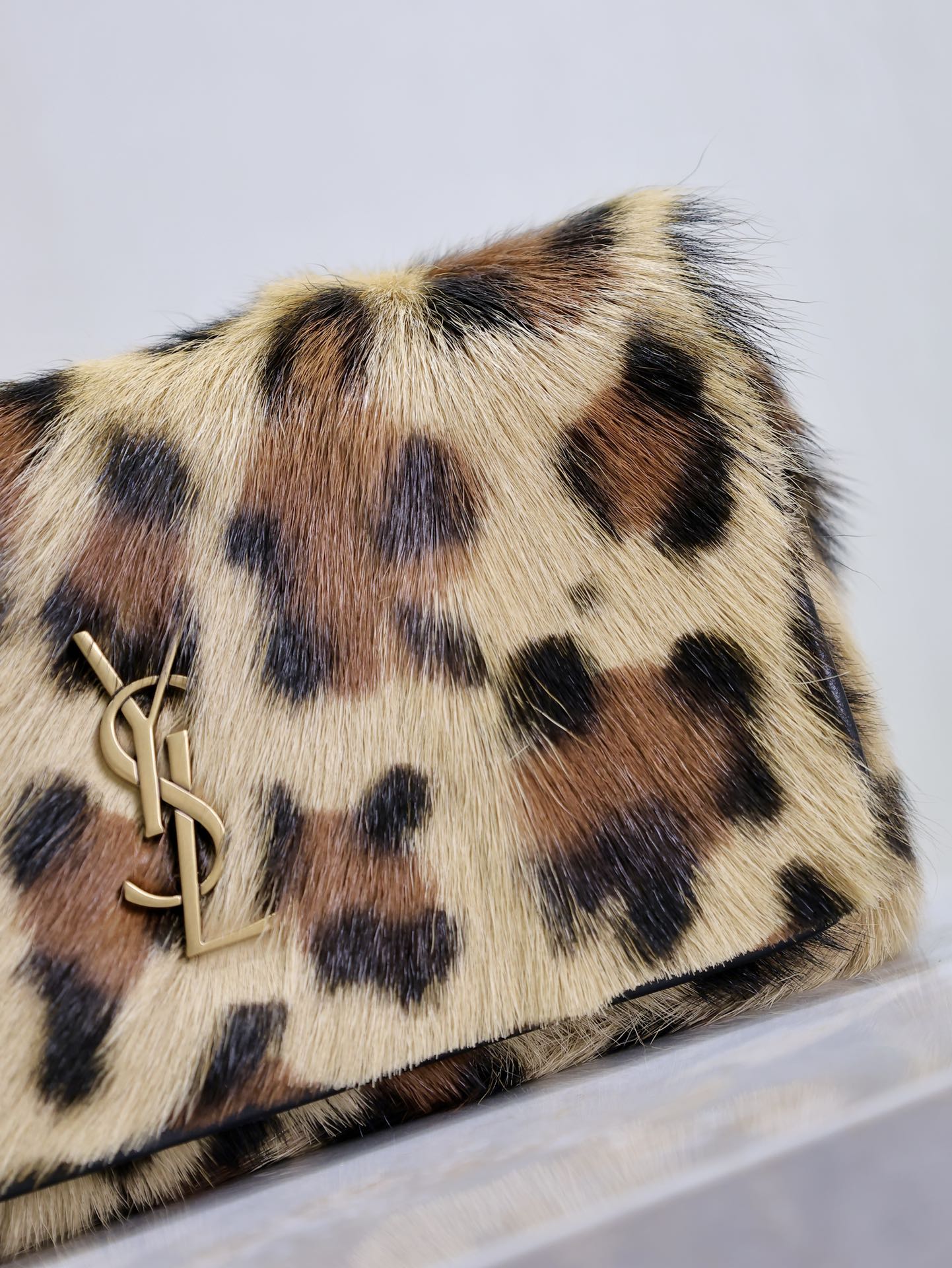 KATE SMALL BAG 20 IN LEOPARD PRINT FUR COPPER CHAIN mysite