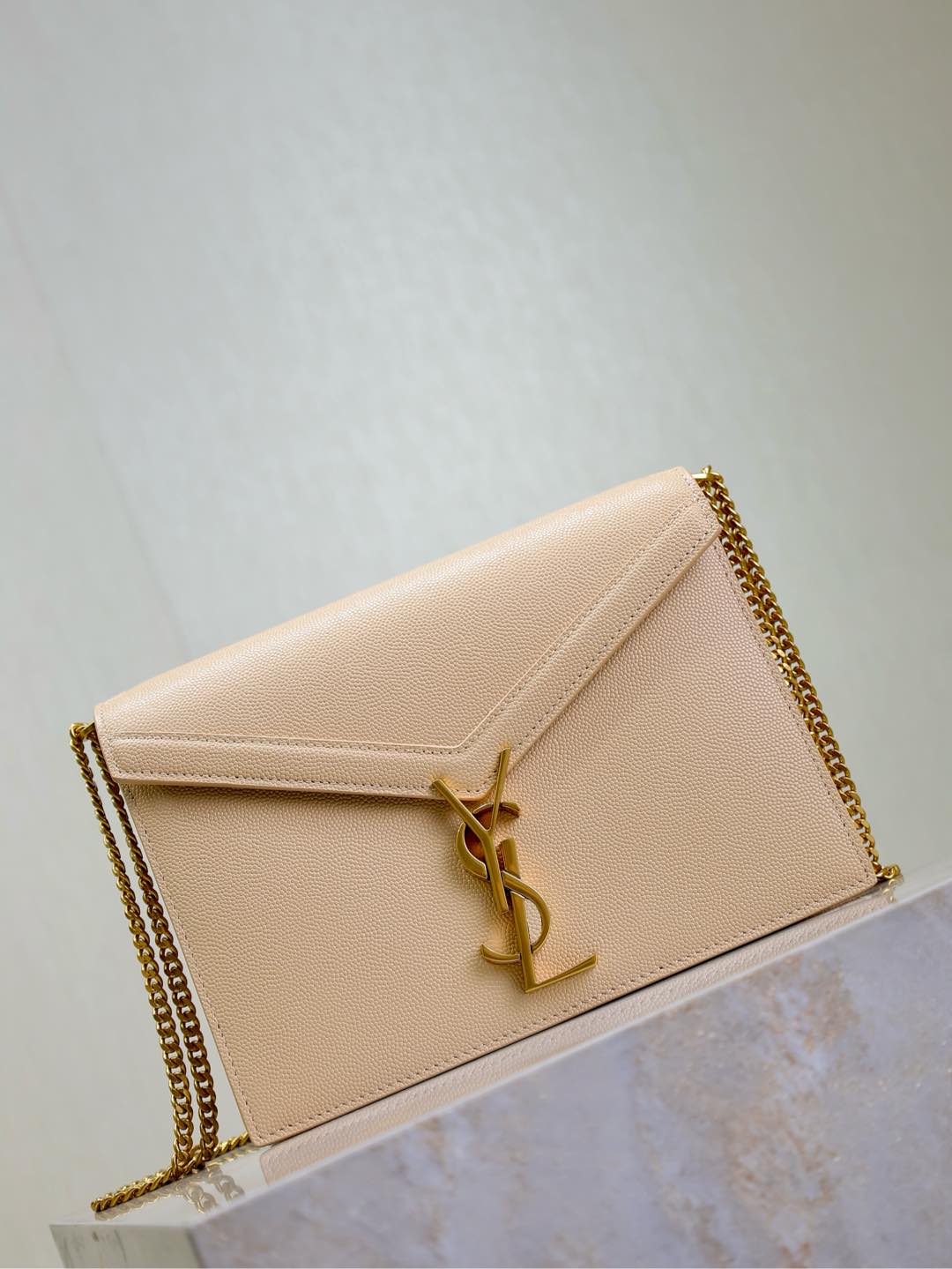 CASSANDRA CHAIN BAG 22 IN APRICOT CAVIAR PATTERN CALFSKIN GOLD HARDWARE mysite