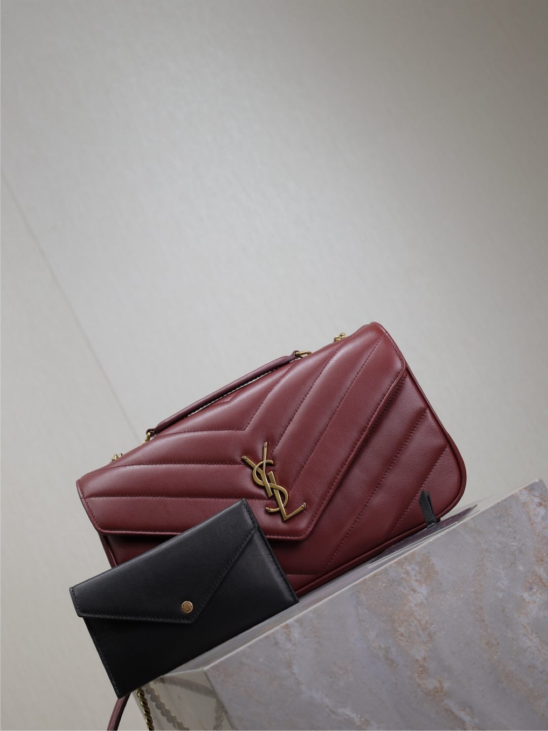 LOULOU MEDIUM 29 IN BURGUNDY RED SHEEPSKIN GOLD HARDWARE mysite