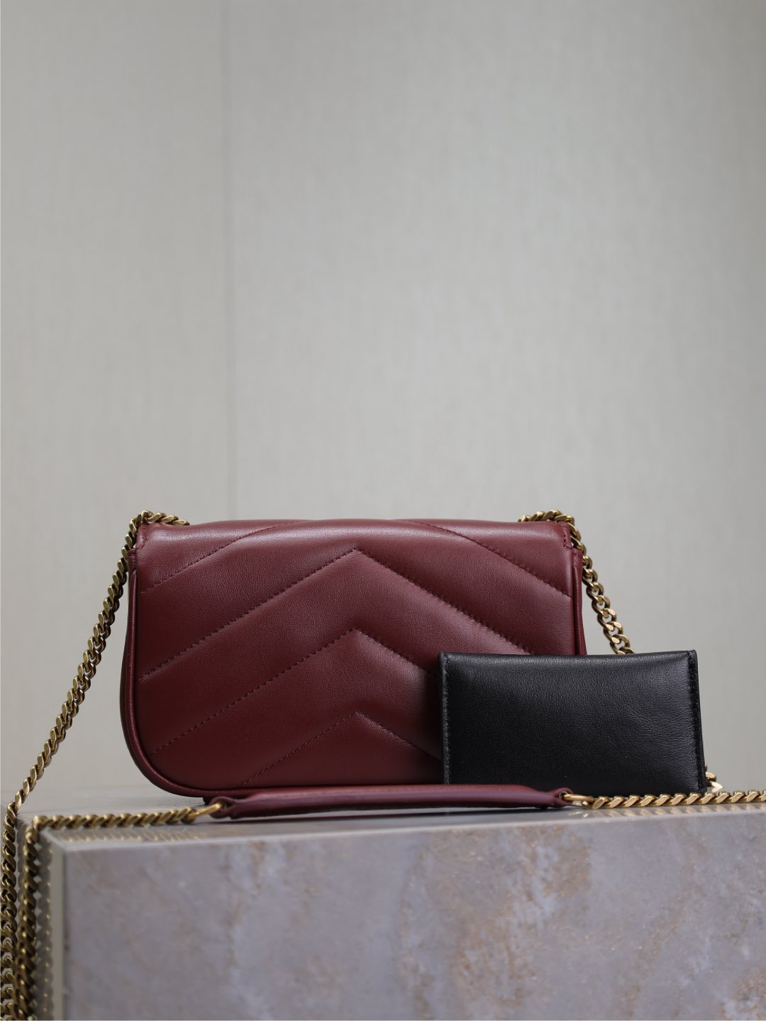 LOULOU MINI 20 IN BURGUNDY RED SHEEPSKIN GOLD HARDWARE mysite