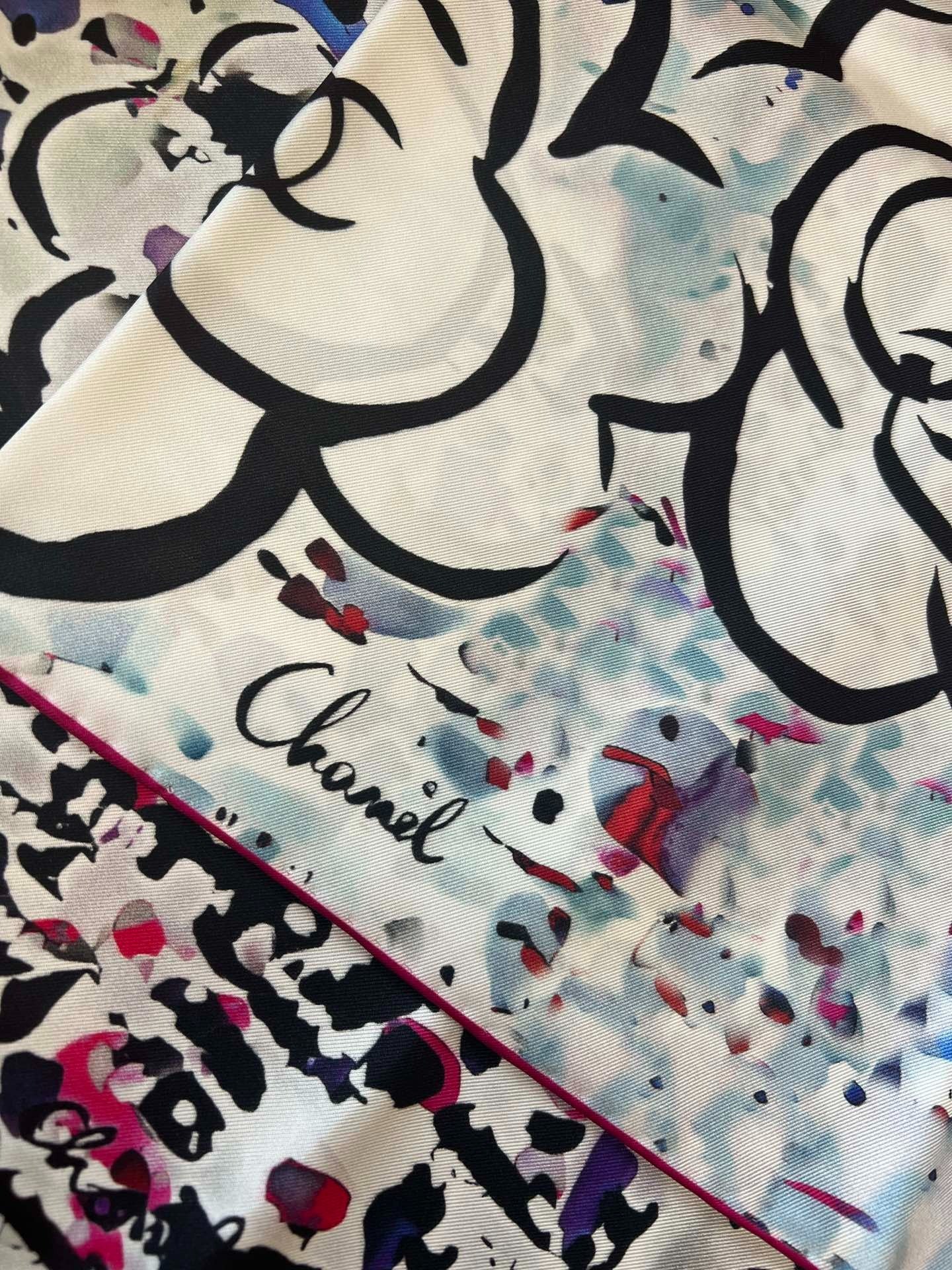 CHANEL 25S SCARF 90 IN SILK TWILL 700816 mysite