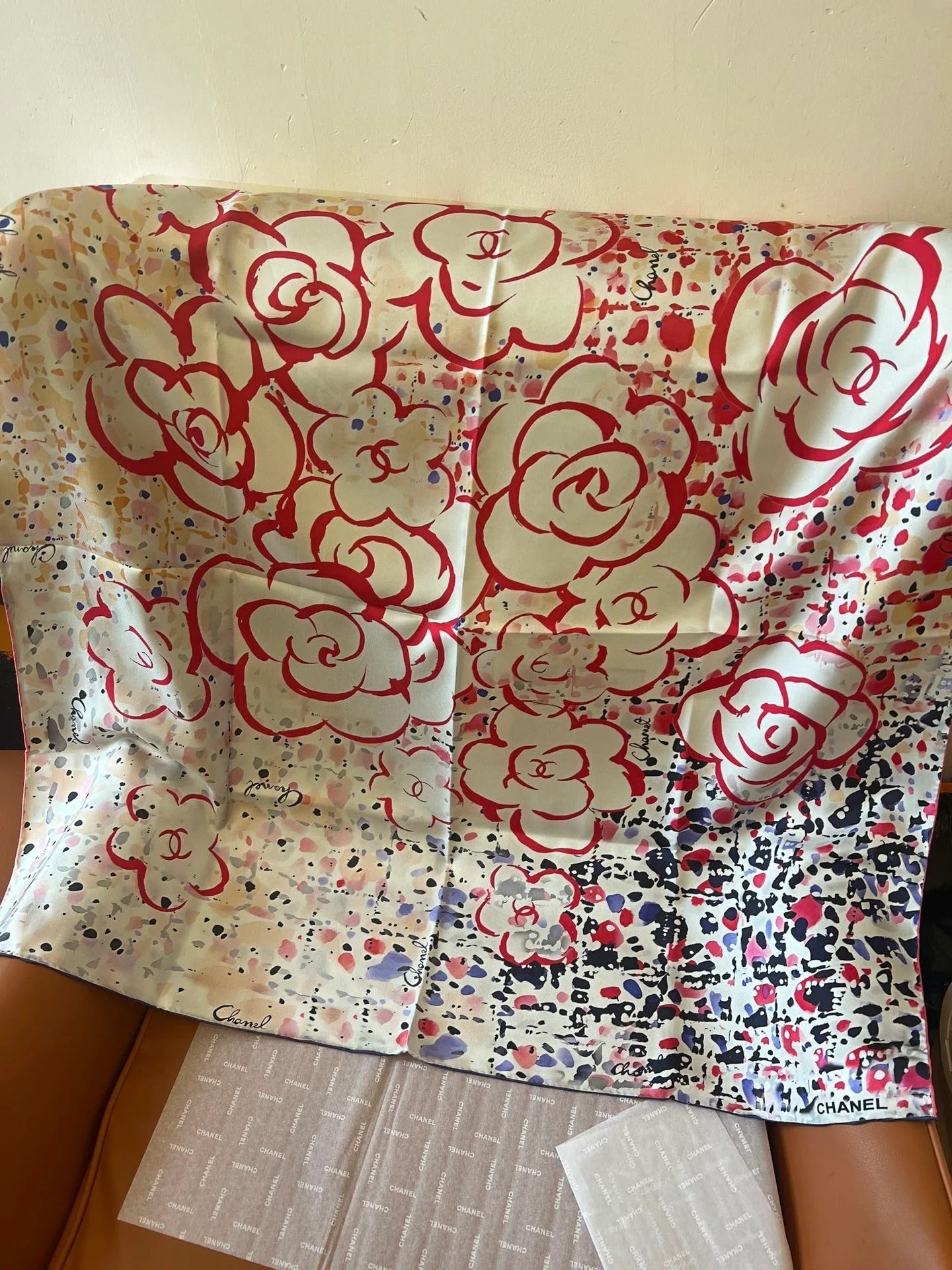 CHANEL 25S SCARF 90 IN SILK TWILL 700818 mysite