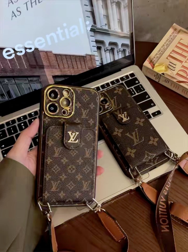 Advanced leather iPhone Case With Card Wallet And Strap mysite