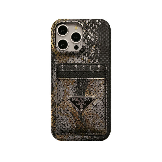 LEATHER SERPENTINE PR PHONE CASE WITH CARD HOLDER mysite