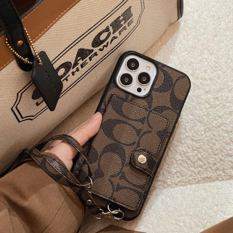 Coach iPhone Case With Wallet And  Strap Brown -SZK240402 mysite