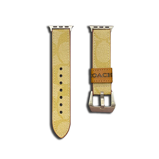 Leather Coach Apple Watch Band Coffee-YHK244221710 mysite