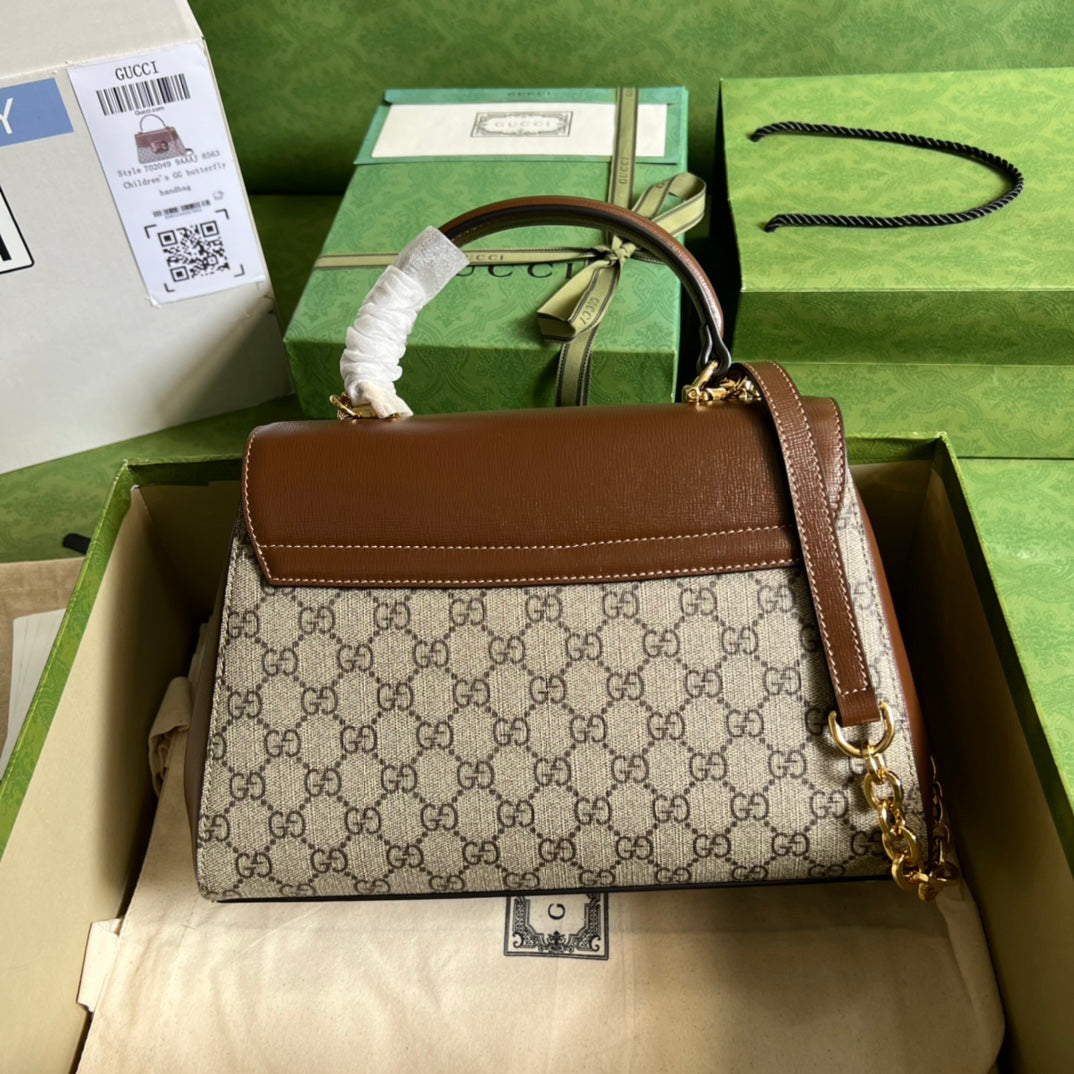 Gucci Horsebit 1955 Medium Ophidia and Brown Leather 29x20x13cm mysite