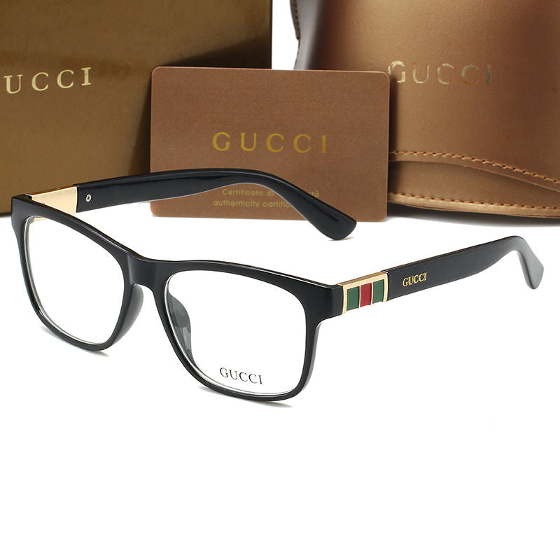 Fashion Striped Color Block Frame Glasses mysite