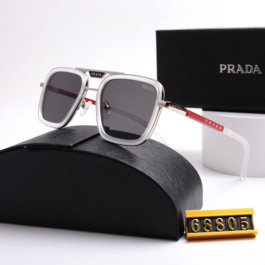 Unisex Double Bridge Metal Square Sunglasses 68805 mysite