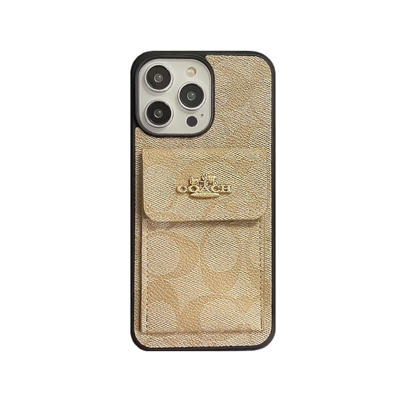 Coach iPhone Case With Card Holder Wallet Dark Brown  -SZK240425 mysite