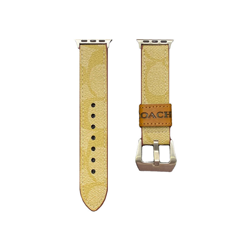 Leather Coach Apple Watch Band Coffee-YHK244221710 mysite