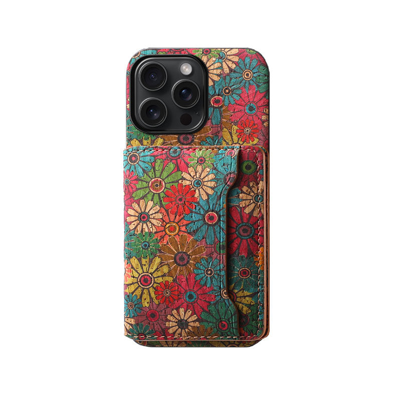 Vintage  Floral seasons Leather Wallet Case  – Boho Chic Protection for iPhone Case1 mysite