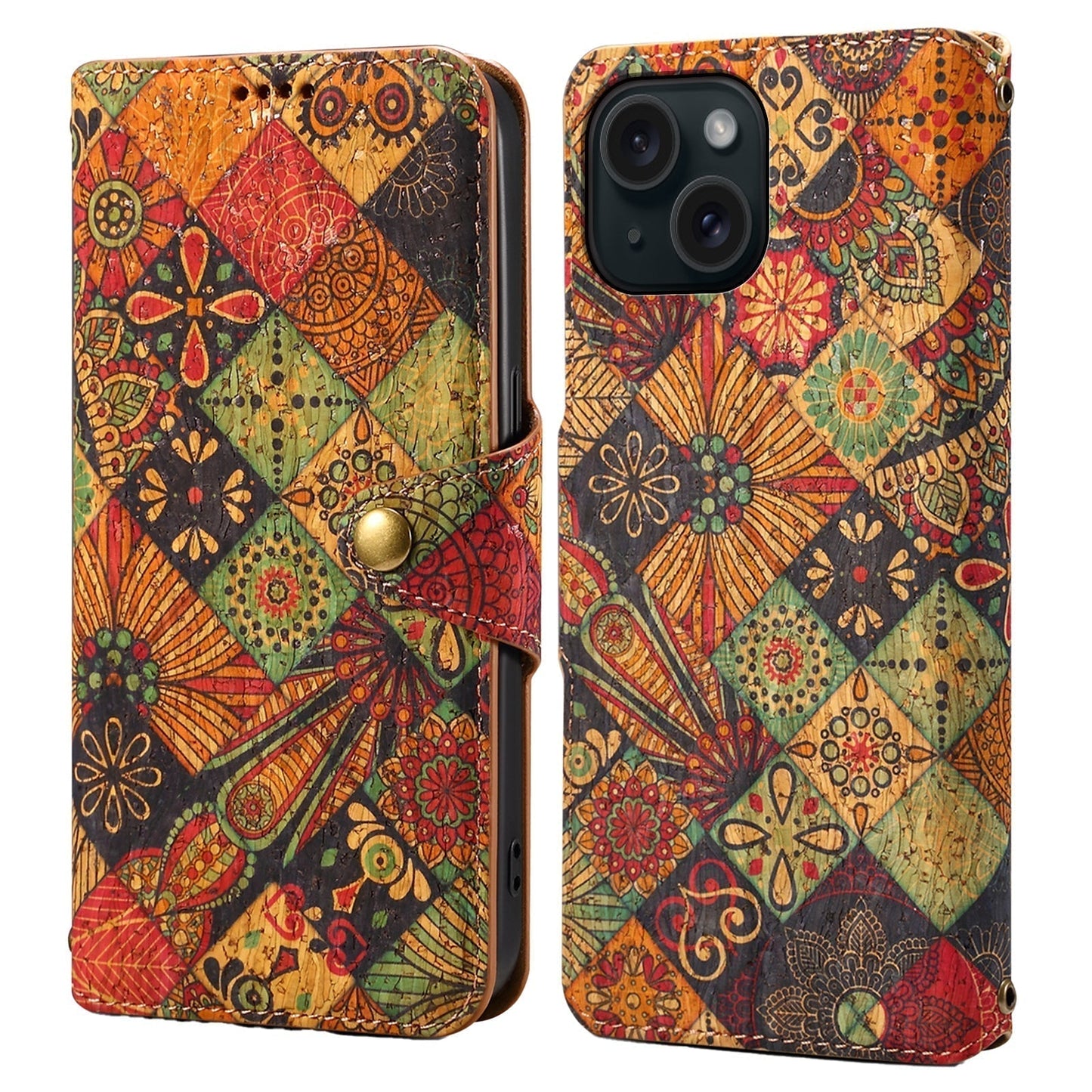 Vintage  Floral seasons Leather Wallet Case  – Boho Chic Protection for iPhone Case1 mysite