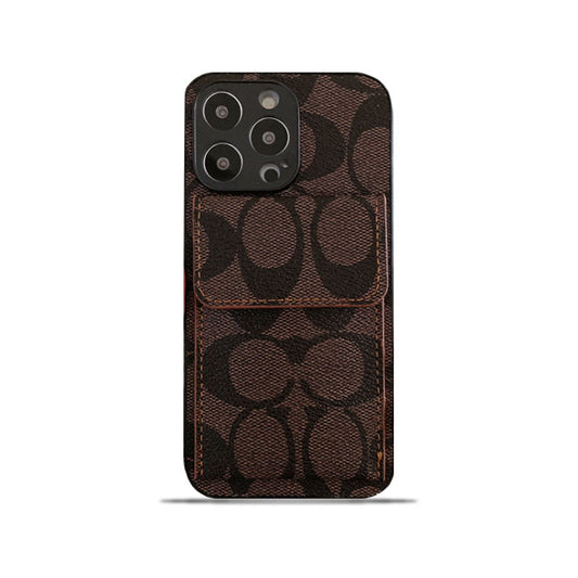 Coach iPhone Case With  Wallet Dark Brown-HP240513 mysite