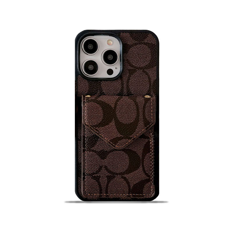 Coach iPhone Case With Card Holder And Strap Dark Brown -SJ240513 mysite