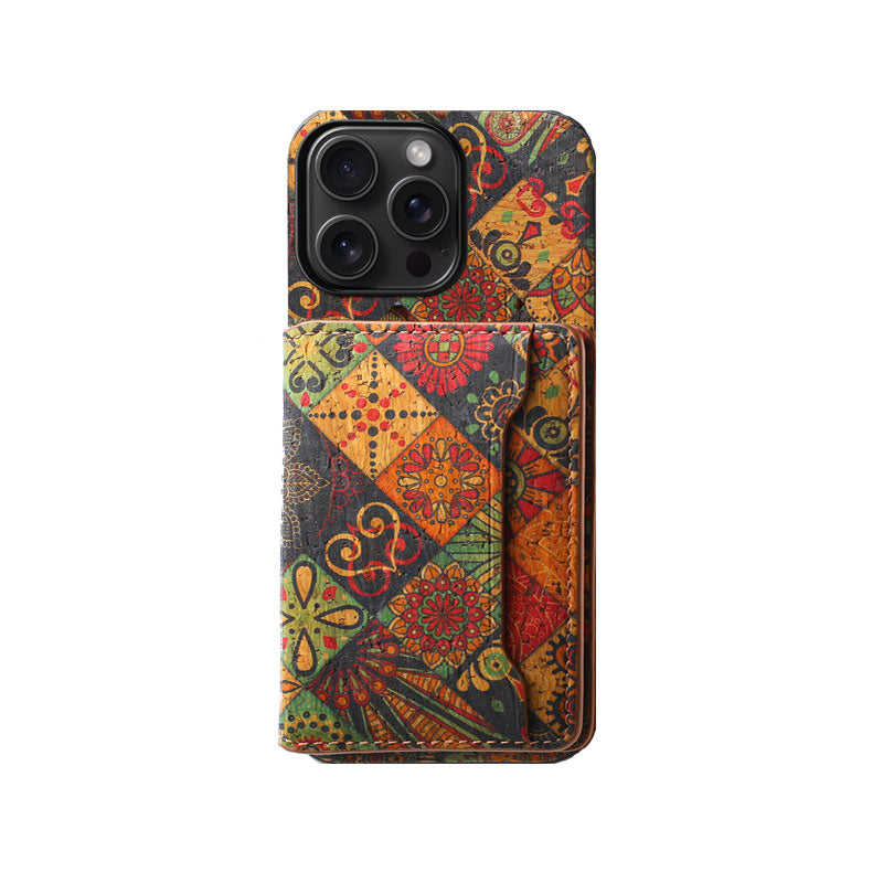 Vintage  Floral seasons Leather Wallet Case  – Boho Chic Protection for iPhone Case1 mysite