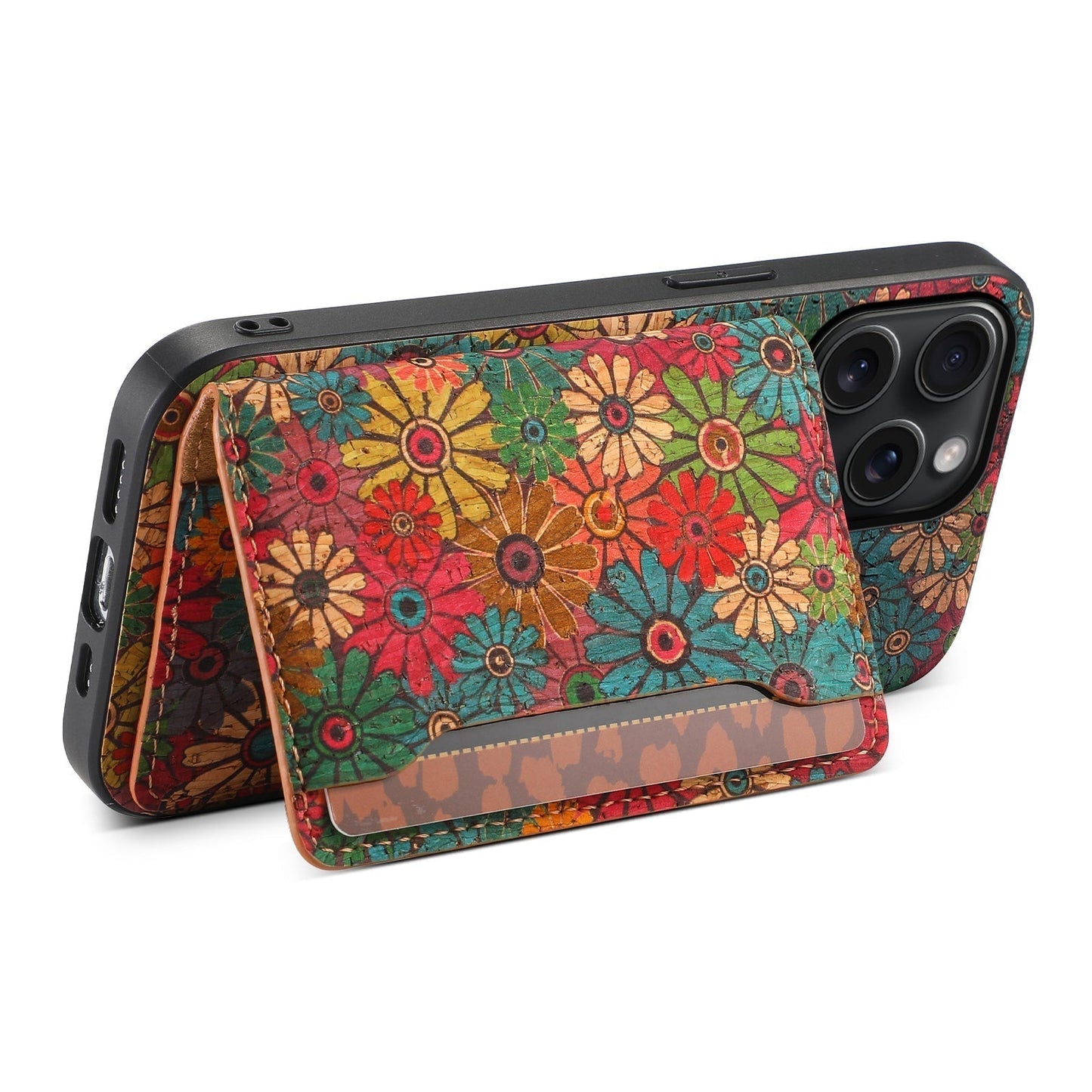 Vintage  Floral seasons Leather Wallet Case  – Boho Chic Protection for iPhone Case1 mysite
