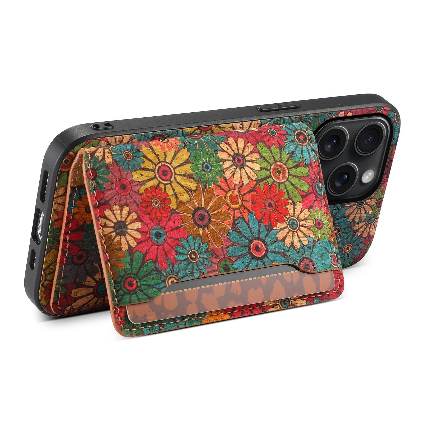 Vintage  Floral seasons Leather Wallet Case  – Boho Chic Protection for iPhone Case1 mysite