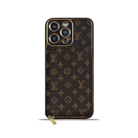 MONOGRAM IPHONE CASE WITH WALLET BROWN SMALL PRINTING mysite