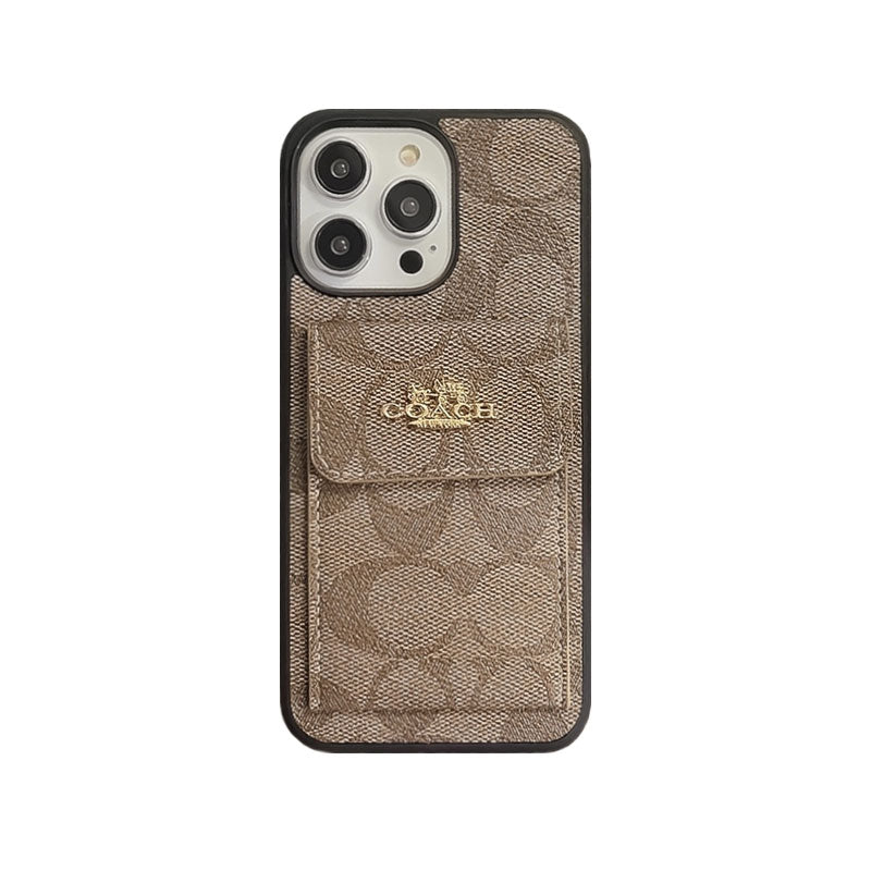 Coach iPhone Case With Card Holder Wallet Dark Brown  -SZK240425 mysite