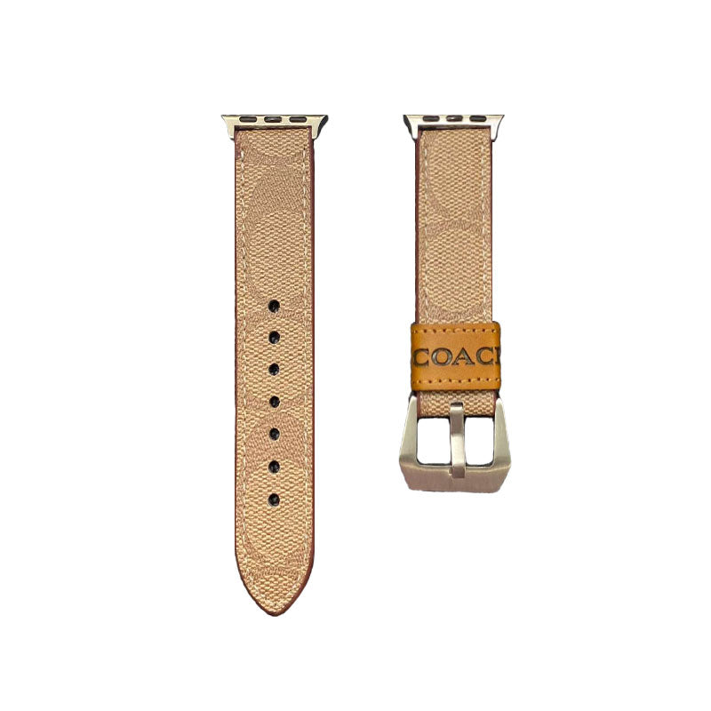 Leather Coach Apple Watch Band Dark brown-YHK244221710 mysite