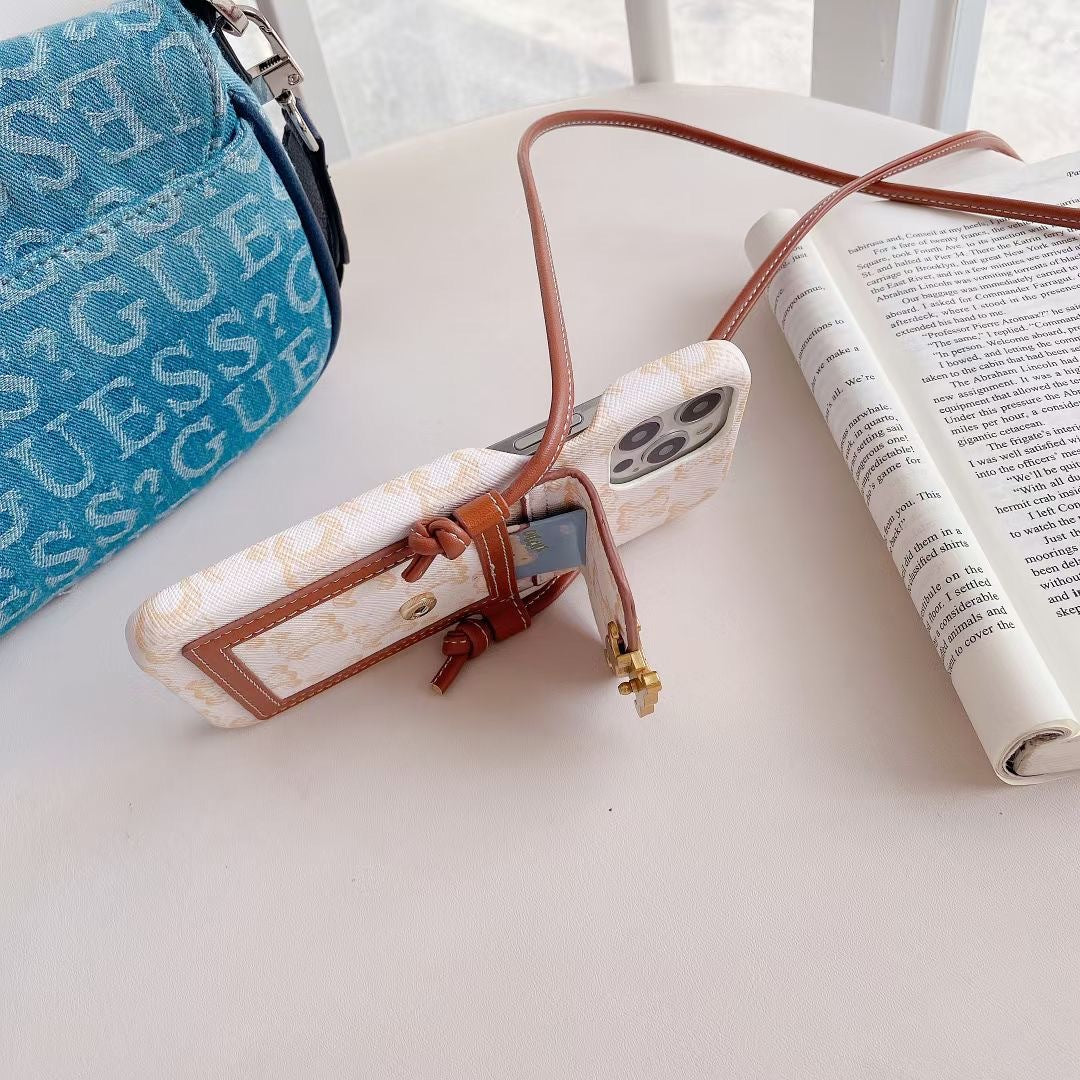 White Celine iPhone Case With Card Holder -LH240109 mysite