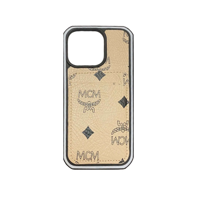 MCM iPhone Case With Card Holder  Yellow-MCK240603 mysite