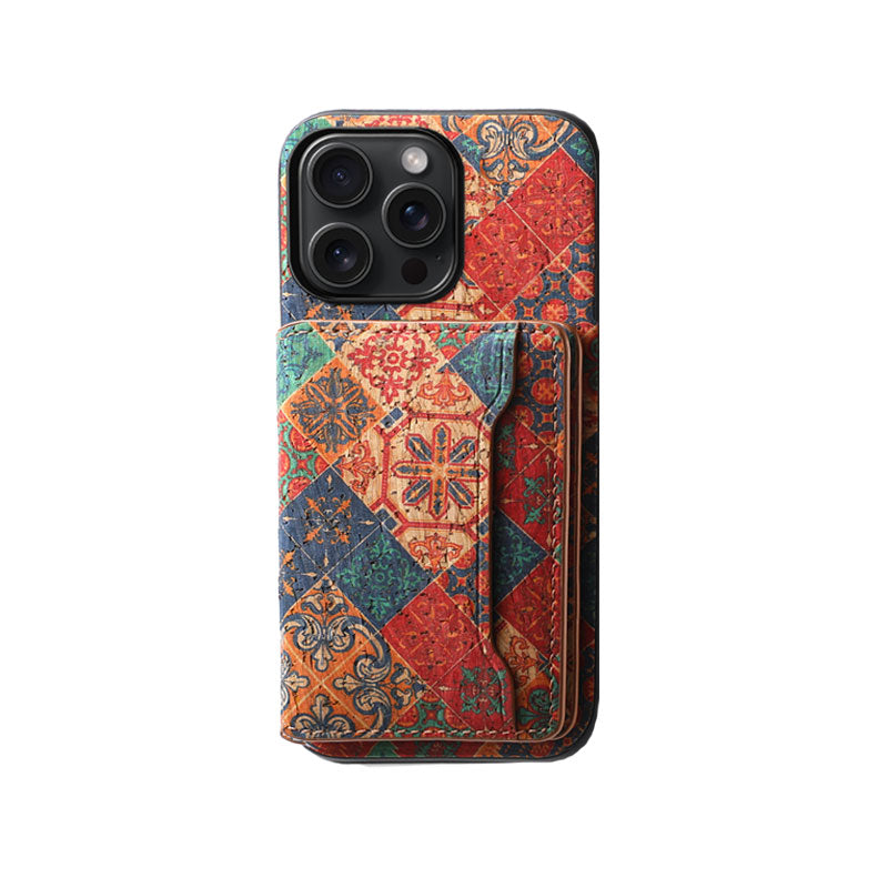 Vintage  Floral seasons Leather Wallet Case  – Boho Chic Protection for iPhone Case1 mysite