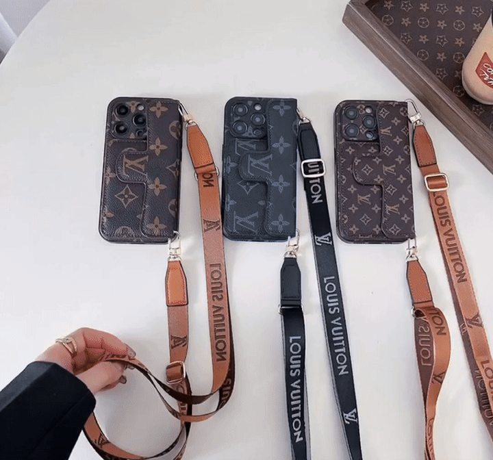 Luxury Side Card Holder Crossbody iPhone Cases mysite
