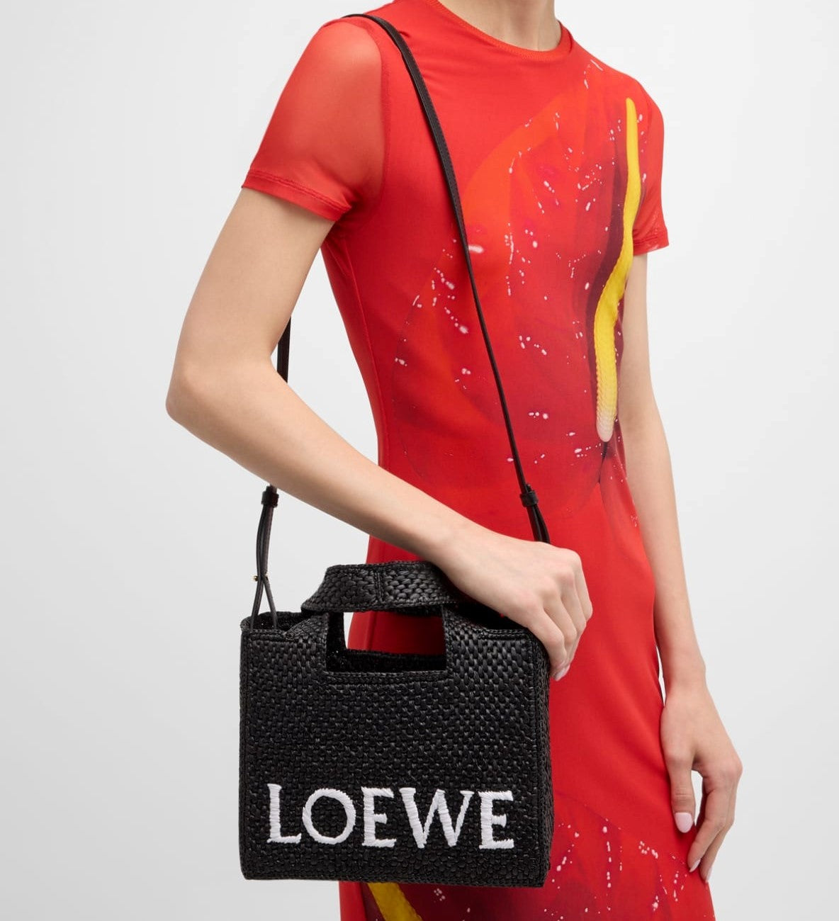 LOEWE x Paula¡¯s Ibiza Font Tote Small Bag in Raffia mysite