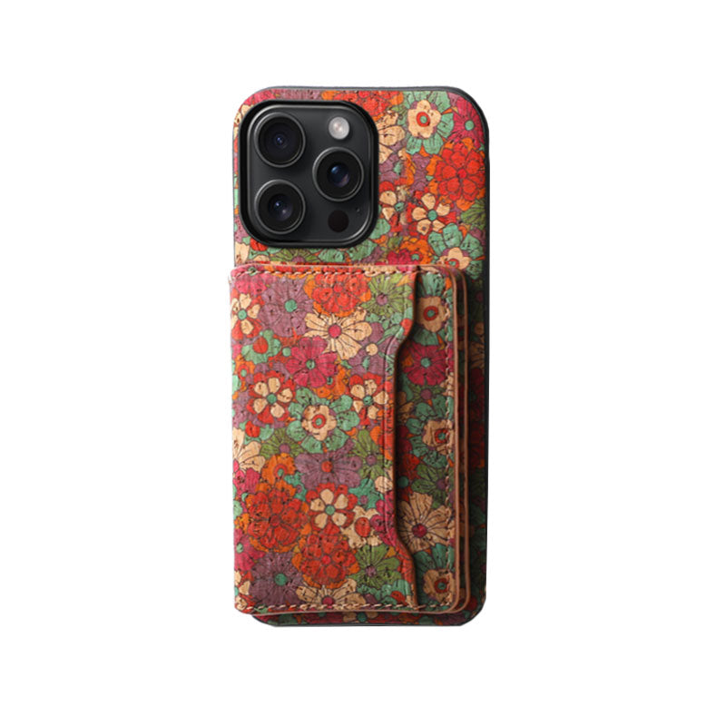 Vintage  Floral seasons Leather Wallet Case  – Boho Chic Protection for iPhone Case1 mysite