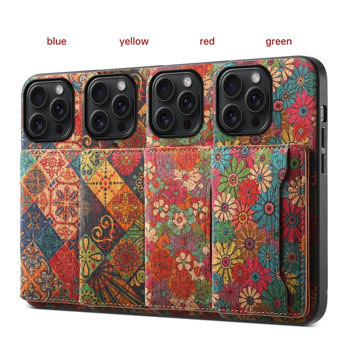 Vintage  Floral seasons Leather Wallet Case  – Boho Chic Protection for iPhone Case1 mysite