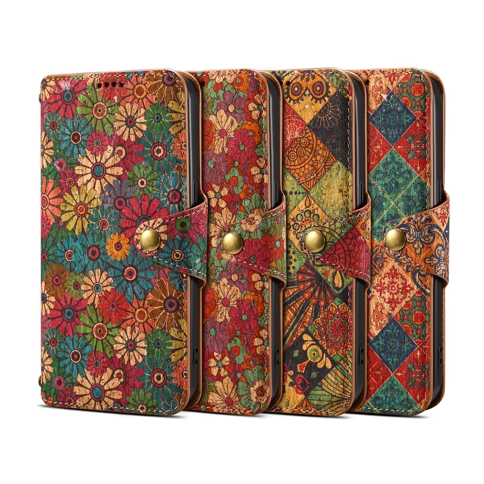 Vintage  Floral seasons Leather Wallet Case  – Boho Chic Protection for iPhone Case1 mysite
