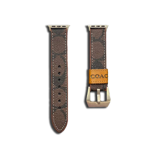 Leather Coach Apple Watch Band Dark brown-YHK244221710 mysite